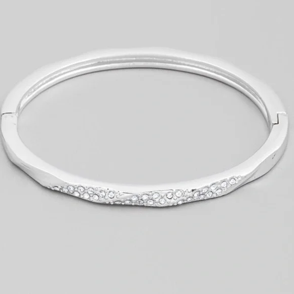 Fabulous Parisian Faux Diamonds Love Bracelet bangle stainless steel - Picture 3 of 4